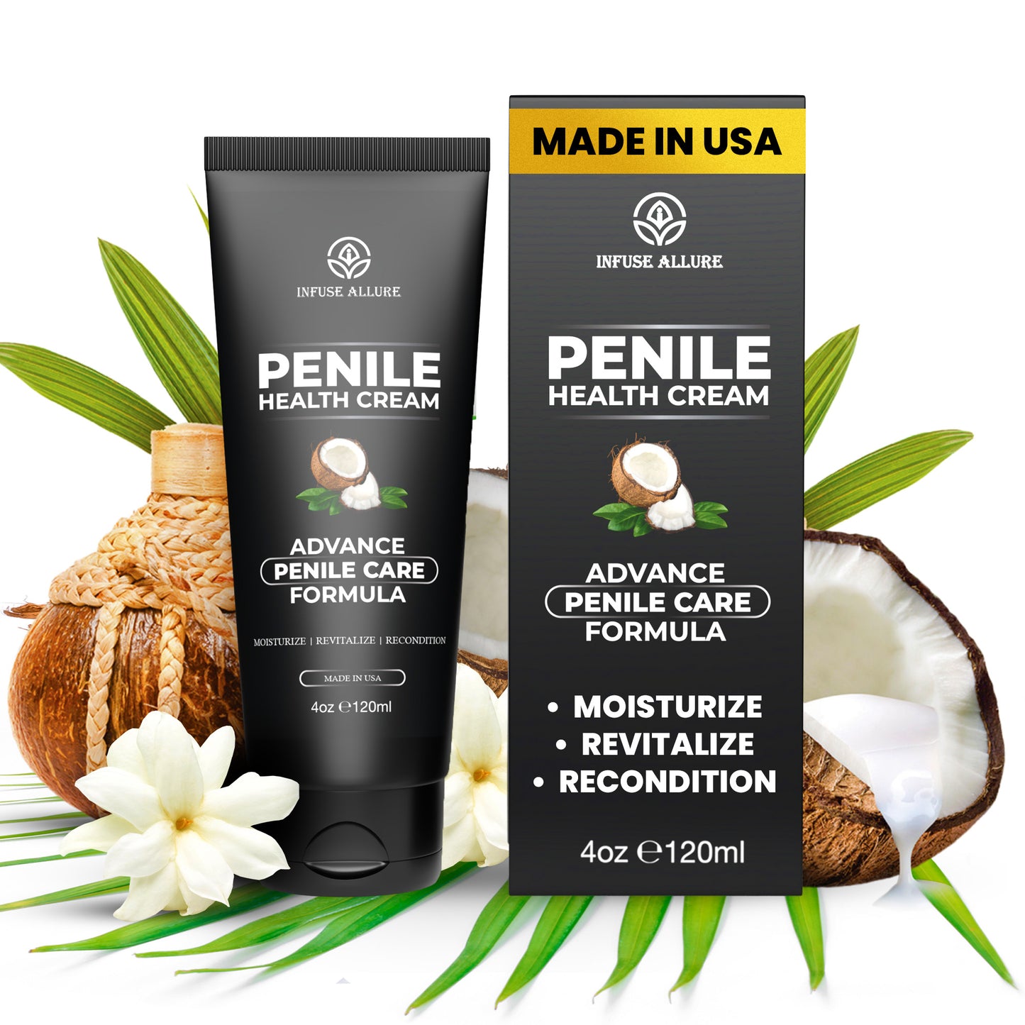 Penile Health Cream – Moisturizer for Hydration, Skin Health, and Sensitivity – 4oz (120ml)